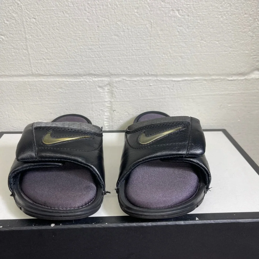 Nike Ultra Comfort 386626-061 Sandals Slides Black Slip‎ On Kids Size 2 Y